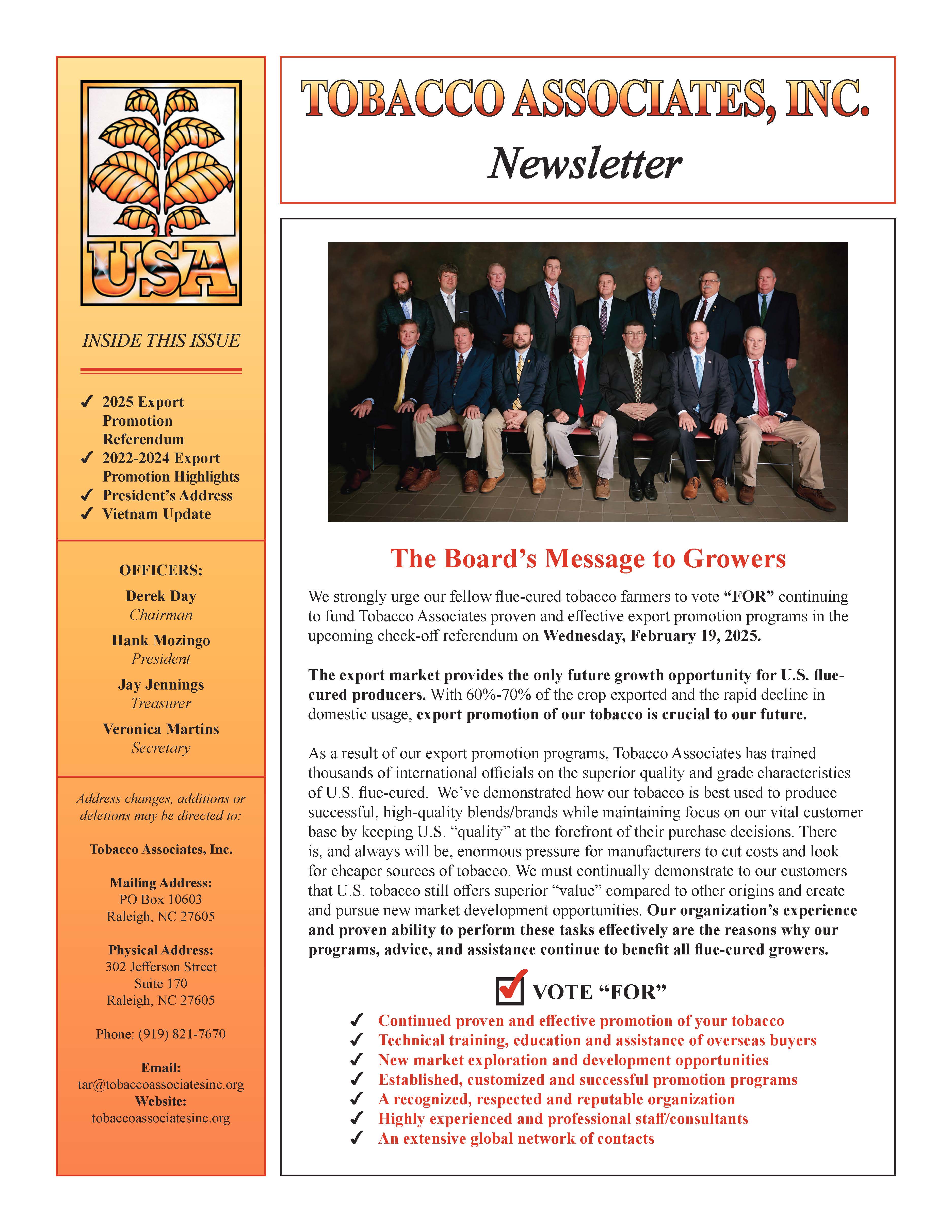 2025 Newsletter and NC / SC Referendum Notices